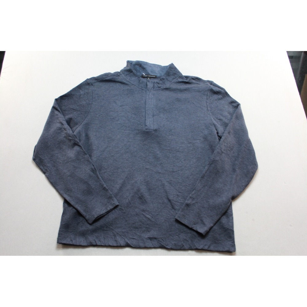 Robert Barakett Pullover Mens Extra Large Blue Excellent Mock Neck Quarter Zip